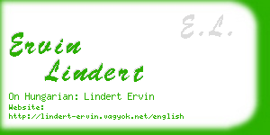 ervin lindert business card